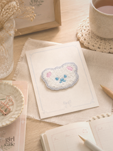 Kawaii Fuzzy Bear Patch Stickers — Set of 6 | Peel & Stick