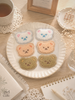 Kawaii Fuzzy Bear Patch Stickers — Set of 6 | Peel & Stick
